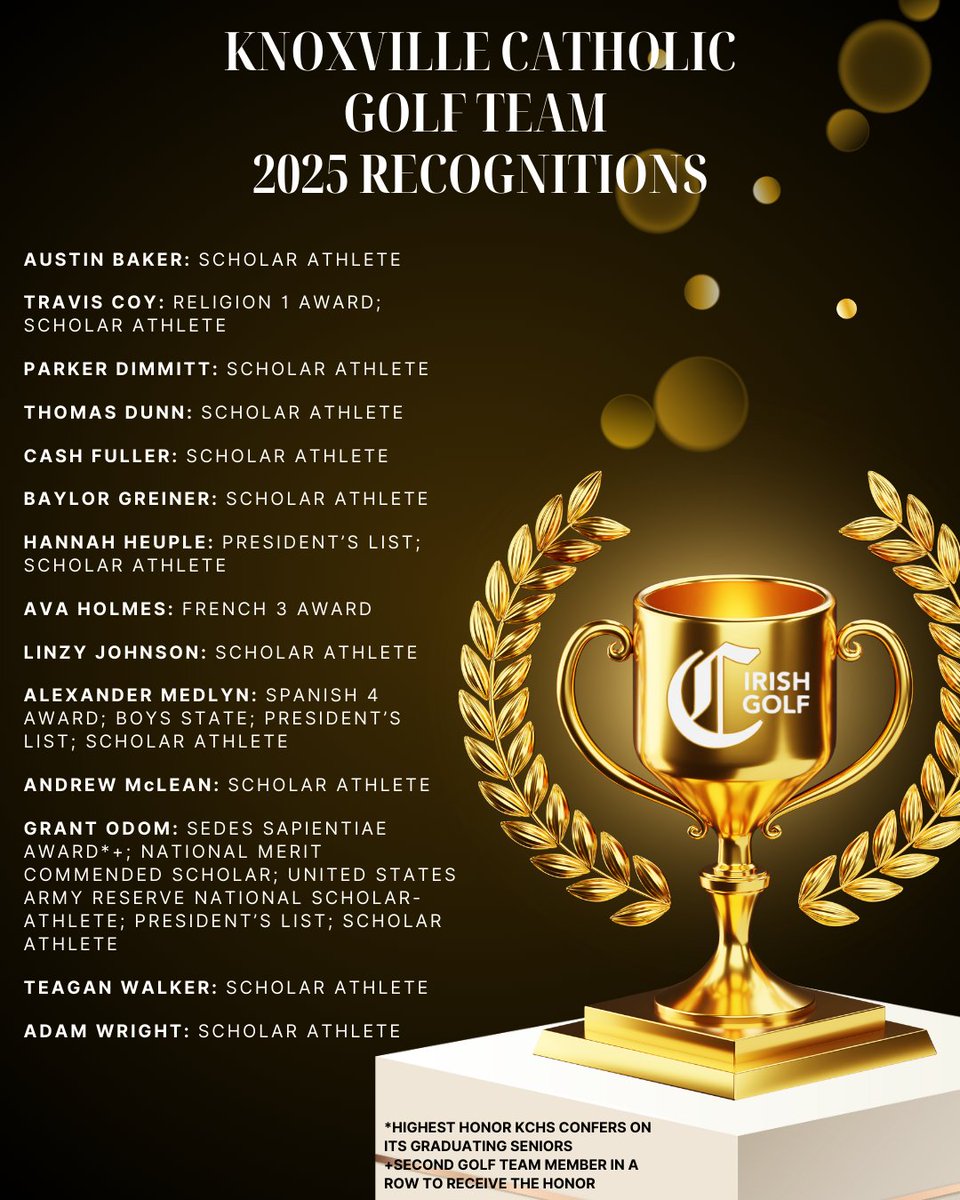 On April 7, <a href="/KnoxCatholic/">Knoxville Catholic☘️</a> held its annual honors ceremony, which recognizes students for their academic achievement. 14 golf team members were among those recognized.

#morethananathlete