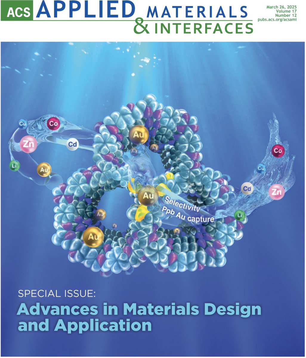 ali trabolsi (@trabolsiali) on Twitter photo Our work on sulfur-rich COFs for ultratrace Au recovery from wastewater is featured on the cover of <a href="/ACS_AMI/">ACS Applied Materials & Interfaces</a>
doi.org/10.1021/acsami…. By <a href="/AishaJrad/">Aisha Jrad</a>. Led by our amazing grad student Salma Abubakar (now a proud alum🎓). <a href="/NYUAD_WRC/">NYU Abu Dhabi Water Research Center</a> <a href="/NYUAbuDhabi/">NYU Abu Dhabi</a> <a href="/NYUADResearch/">NYUAD Research</a> <a href="/gobindaaus/">Gobinda Das</a> <a href="/Thiru_prak/">Thirumurugan Prakasam</a> Our work on sulfur-rich COFs for ultratrace Au recovery from wastewater is featured on the cover of <a href="/ACS_AMI/">ACS Applied Materials & Interfaces</a>
doi.org/10.1021/acsami…. By <a href="/AishaJrad/">Aisha Jrad</a>. Led by our amazing grad student Salma Abubakar (now a proud alum🎓). <a href="/NYUAD_WRC/">NYU Abu Dhabi Water Research Center</a> <a href="/NYUAbuDhabi/">NYU Abu Dhabi</a> <a href="/NYUADResearch/">NYUAD Research</a> <a href="/gobindaaus/">Gobinda Das</a> <a href="/Thiru_prak/">Thirumurugan Prakasam</a>