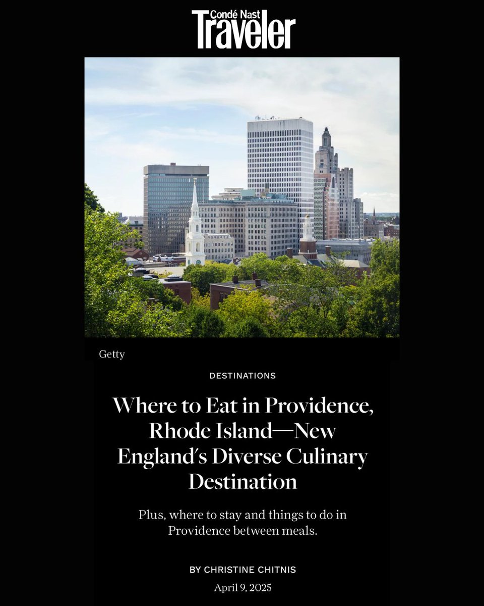Just dropped: the latest feature from Condé Nast Traveler dives deep into why Providence is the culinary capital to watch🍽️ cntraveler.com/story/where-to…