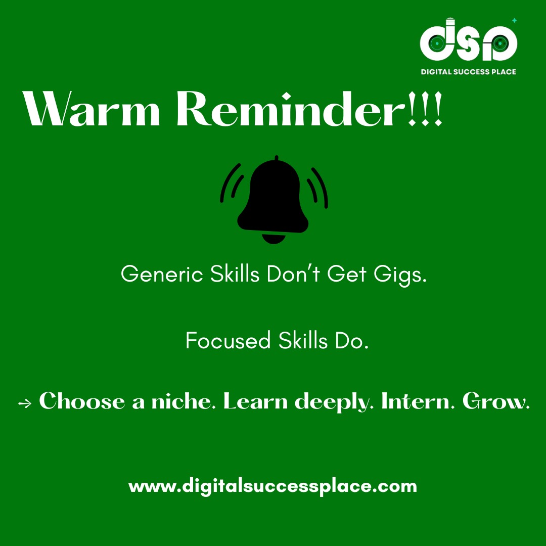 OfficialDSPlace's tweet photo. You don’t need to know everything to land your first role.
 You need to know something well — and show proof.
 That’s why DSP offers niche-focused courses with real internship experience.
 
📍 DM us to explore the best niche for your career path.
 🎯 Enrol Now! https://t.co/6sE5WyEvMb