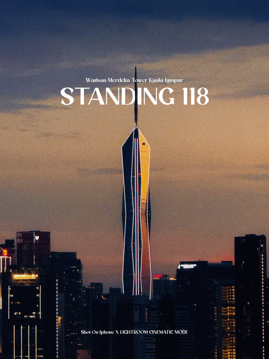 naivefhn's tweet photo. Menara 118 during sunset 🌅🔥

  Shot on Iphone https://t.co/JkWnidl9aA