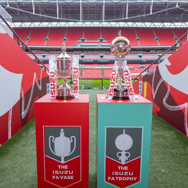 wembleystadium's tweet photo. All set for this years #NonLeagueFinalsDay 🔒

🆚 @AFCWhyteleafe v @whitstabletown
🏆 Isuzu #FAVase final
🕛 12:15 KO

🆚 @OfficialShots v @SpennymoorTown 
🏆 Isuzu #FATrophy final
🕓 16:15 KO

🎟️ Tickets on sale next Wednesday from 12 noon. Click below for more info 👇