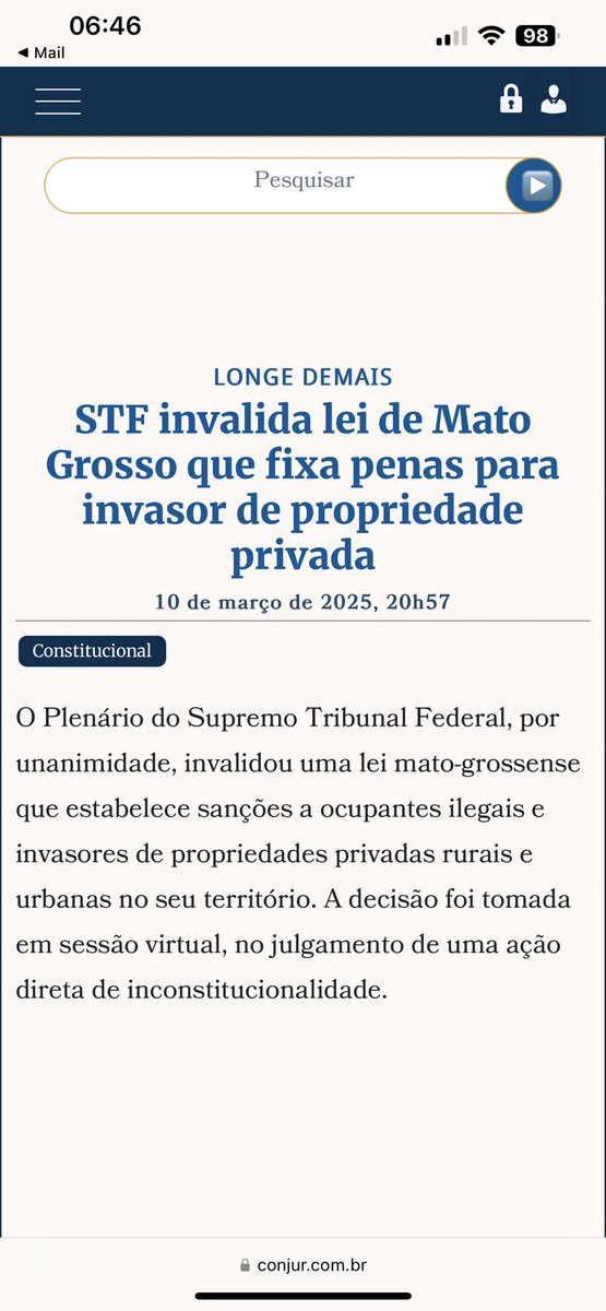 Tese: é inconstitucional lei estadual que crie sanções para as pessoas com quem o tribunal simpatiza