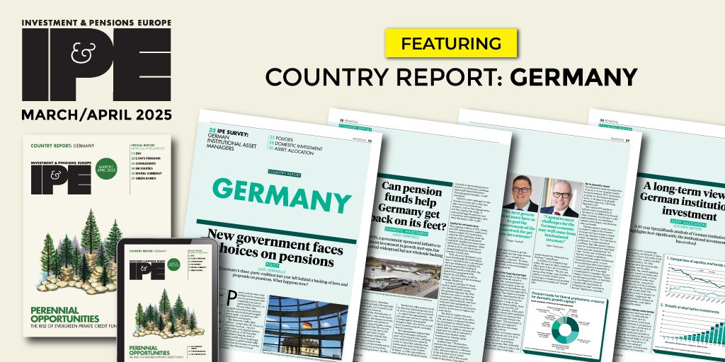 #Germany faces a major shift: a €500bn stimulus plan could upend fiscal rules, while #PensionReform stalls. With funds seen as growth drivers, new rules enable 5% infra investment. IPE’s Report explores shifting allocations from bonds to alternatives.

ow.ly/I4Bs50Vy4xy