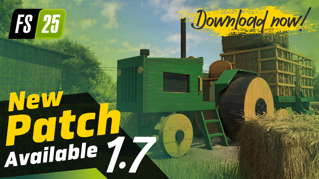farmingsim's tweet image. 📢 #Patch 1.7 is live across platforms with plenty of #improvements! 🌾

- Göweil G4010 Q Profi &amp;amp; John Deere 8R eAutoPowr
- Improved performance in singleplayer &amp;amp; #multiplayer
… and many more! 🧑‍🌾

Check the changelog for more infos! 👀
👉 farming-simulator.com/newsArticle.ph…