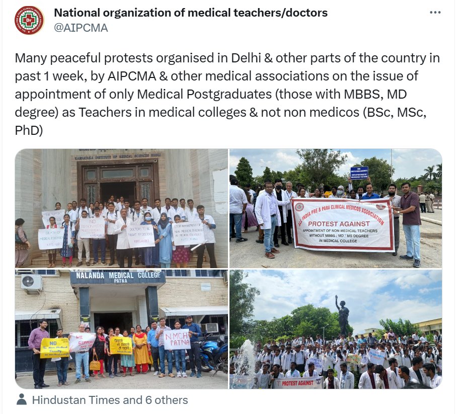 TMMAOfficial's tweet photo. Rajasthan based Doctors association All India Pre and Para Clinical Medicos Association who took 'Hypocrisy as their oath' has played a major role in the disqualification of MSc Medical Postgraduates who are graduated from medical institutions same as them and are directly responsible for the loss of jobs and livelihood opportunities for 1000s of graduates.