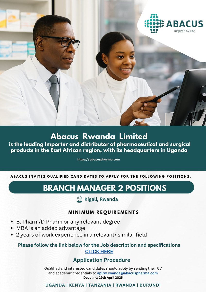 📢 WE’RE HIRING!
Join our team and be inspired by life at Abacus Parenteral Drugs Ltd (APDL).
🔹 Position: Branch Manager (2 openings)
🔹 Apply here 👉 acrobat.adobe.com/id/urn:aaid:sc…
#JobAlert #CareerOpportunity #AbacusCareers #Leadership #PharmaJobs