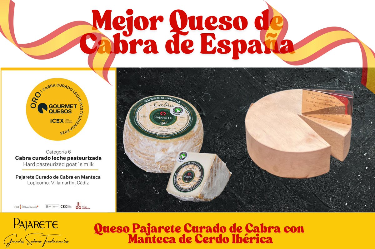 🥇✨ ¡Estamos de enhorabuena! ✨🥇

Nuestro 𝐐𝐮𝐞𝐬𝐨 𝐂𝐮𝐫𝐚𝐝𝐨 𝐝𝐞 𝐂𝐚𝐛𝐫𝐚 𝐜𝐨𝐧 𝐌𝐚𝐧𝐭𝐞𝐜𝐚 𝐝𝐞 𝐂𝐞𝐫𝐝𝐨 𝐈𝐛𝐞́𝐫𝐢𝐜𝐚 ha sido reconocido como el 𝗠𝗲𝗷𝗼𝗿 𝗤𝘂𝗲𝘀𝗼 𝗱𝗲 𝗖𝗮𝗯𝗿𝗮 𝗱𝗲 𝗘𝘀𝗽𝗮𝗻̃𝗮 𝟮𝟬𝟮𝟱🥇 
#QuesosPajarete #GourmetQuesos2025