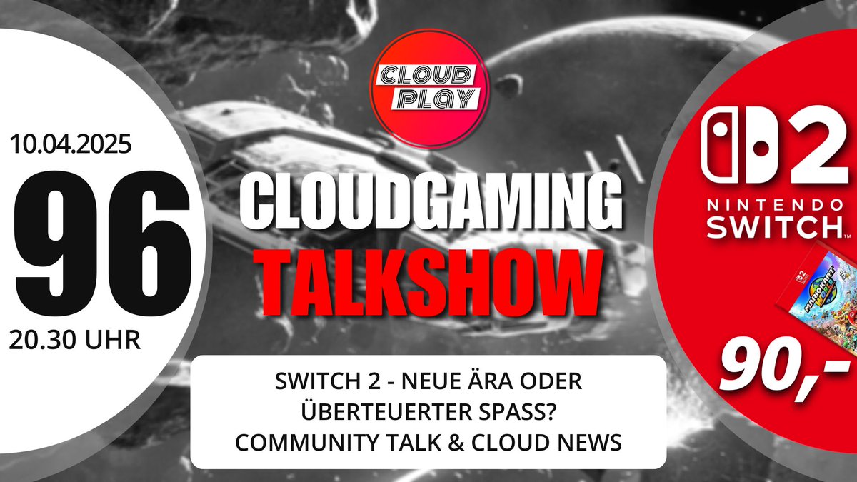 CloudplayTalk's tweet photo. 📅 Heute Abend - 20:30 Uhr - #Cloudplay Folge 96 - Eure Cloudgaming Talkshow 📅
✅ #Switch2 - Neue Ära oder überteuert?
✅ #PlayStation Portal - neue Cloud Features
✅ #Warhammer 40k Darktide - Giveaway
Jetzt direkt vormerken:
🔴https://t.co/Jj7cXQJyCp https://t.co/sALnUDqynA