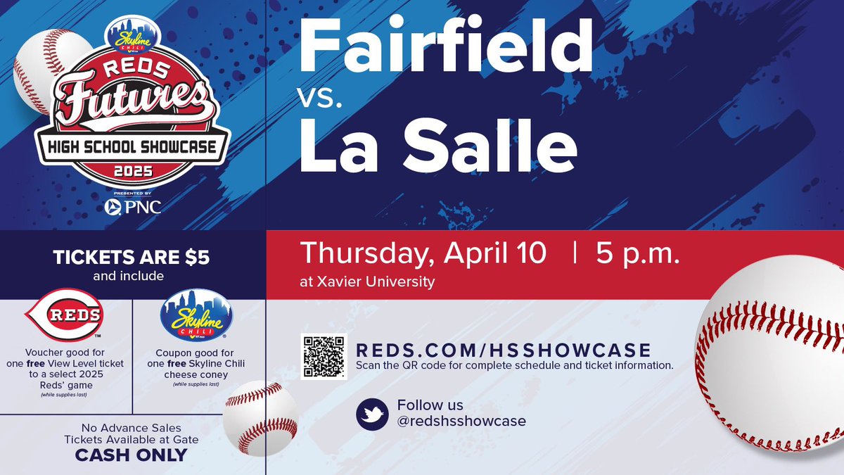 Fairfield Indian Baseball (@fairfield_tribe) on Twitter photo GAMEDAY ⚾️
The Indians face off against the Lancers tonight at Xavier University in the <a href="/redshsshowcase/">Reds HS Showcase</a>!
First pitch: 5:00 PM
Tickets: $5 at the gate (cash only)
#OneTribe GAMEDAY ⚾️
The Indians face off against the Lancers tonight at Xavier University in the <a href="/redshsshowcase/">Reds HS Showcase</a>!
First pitch: 5:00 PM
Tickets: $5 at the gate (cash only)
#OneTribe