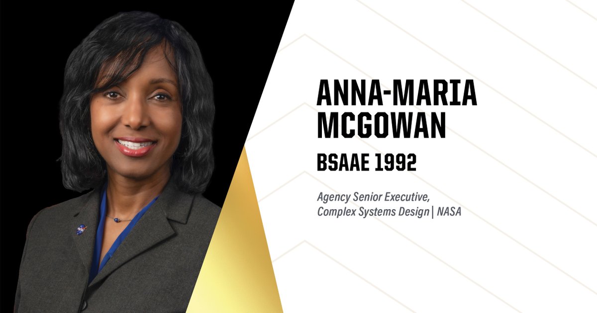 Purdue Engineering (@purdueengineers) on Twitter photo Introducing our 2025 Distinguished Engineering Alumni/Alumnae!
Anna-Maria McGowan (BSAAE '92) is senior executive for complex systems design at <a href="/NASA/">NASA</a>. Her career has advanced innovation and demonstrated new capabilities for commercial and military systems through integrating Introducing our 2025 Distinguished Engineering Alumni/Alumnae!
Anna-Maria McGowan (BSAAE '92) is senior executive for complex systems design at <a href="/NASA/">NASA</a>. Her career has advanced innovation and demonstrated new capabilities for commercial and military systems through integrating