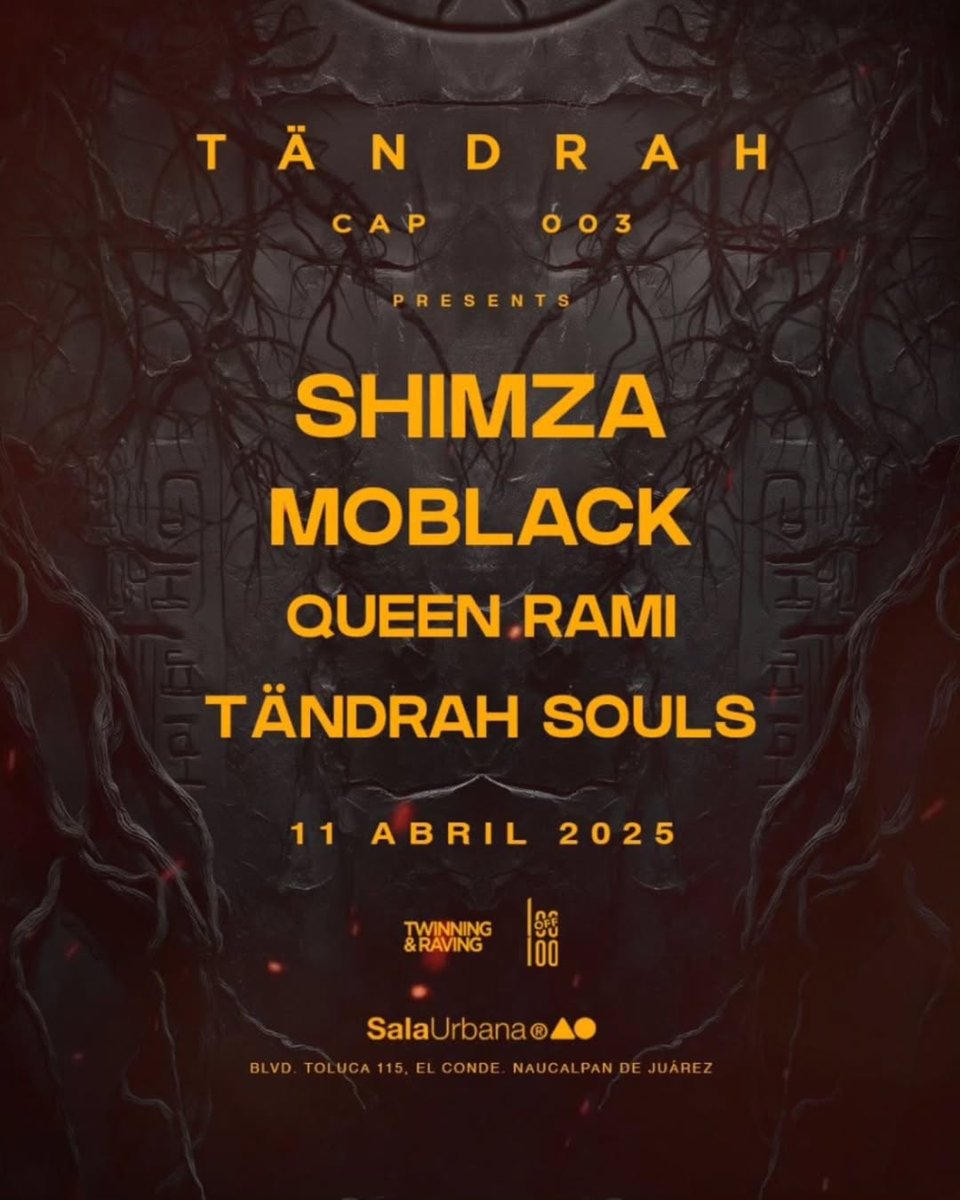 NochesElectroMx's tweet photo. Este Viernes TÄNDRAH CAP 003 con Shimza + Moblack +Queen Rami + Tandrah Souls ⚡ presentado por OFF Looloo y Twinning &amp; Raving ⚡🥁

11.Abril.2025 #CDMX 🇲🇽
Boletos y Mesas VIP 📲🎟️ #PrecioEspecial
▶️ https://t.co/gesaFBKx1x

#OFFLooloo https://t.co/QftsQela6k