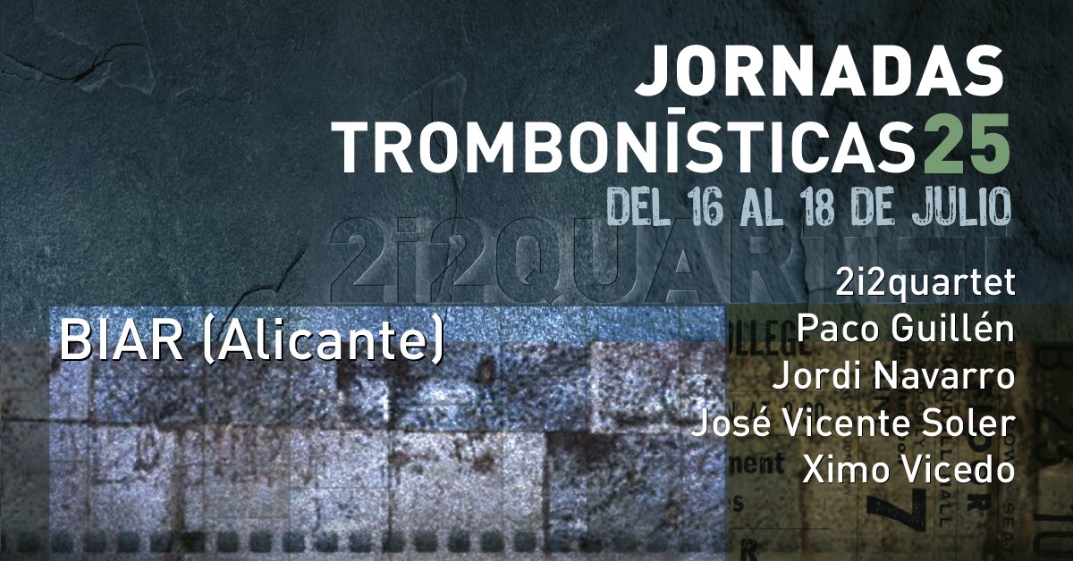 🤩PROFESORES🤩 Inscripciones después de las vacaciones de Semana Santa 📅 Jornadas Trombonísticas’25 del 16 al 18 de julio en Biar (Alicante) 🤗 <a href="/StomviOfficial/">Stomvi</a> <a href="/upsoundexp/">UpSound</a> <a href="/innovatrombone/">Innovatrombone</a> <a href="/atetrombonistas/">ATE</a> #25aniversario2i2quartet #trombon #trombone #basstrombone