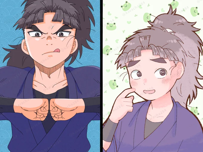 # リプきたキャラを持てる限りの力を使って可愛い絵柄とかっこいい絵柄で描きわける はちざえもんでした!