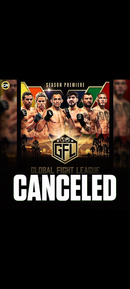 MMAprophecy's tweet photo. The Global Fight League (GFL) has cancelled its inaugural fight card, which was scheduled to take place in Los Angeles on May 24th and 25th, and was set to feature a headliner bout between Tony Ferguson and Dillon Danis on the second night.#GFL #globalfightleague #mma #mmanews https://t.co/bQrGqyZ2Eq