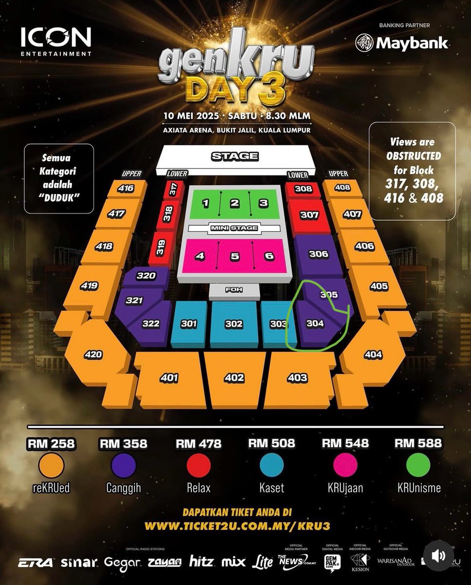 shookychie's tweet photo. WTS

GenKRU 
Day 3 - 10th May 2025

2x Ticket - Block 304 (side by side)

Original Price RM358 each
Selling at RM650 for both

Reason : Couldn’t make it 😢

DM me if interested
#genkru https://t.co/xJeHjxQ4YI