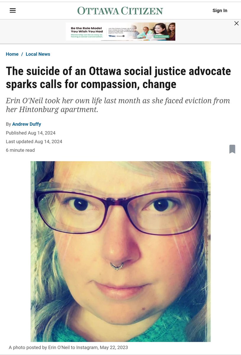 ODSPoor's tweet photo. @veganlovebunny or Erin was an outspoken advocate for her own life right up until taking it herself while facing eviction, targeted online harassment, and worsening physical and mental health. 

Her passing was the direct result of underfunding, vilification and ignorance on the behalf of #Ottawa, #Ontario and #Canada. She begged for help and no one came, and when she passed her elderly cat was automatically put down and an entire household was gone. 

This isn't unique, there are thousands of stories like hers and it could be your story soon too, anyone can be disabled, anyone can be cornered but everyone deserves compassion. 

Where is your compassion #Canada?

@liberal_party @MarkJCarney @_MarkSutcliffe @NDP @theJagmeetSingh @CanadianGreens @ElizabethMay @j_pedneault 

https://t.co/2ysVELMJ4t