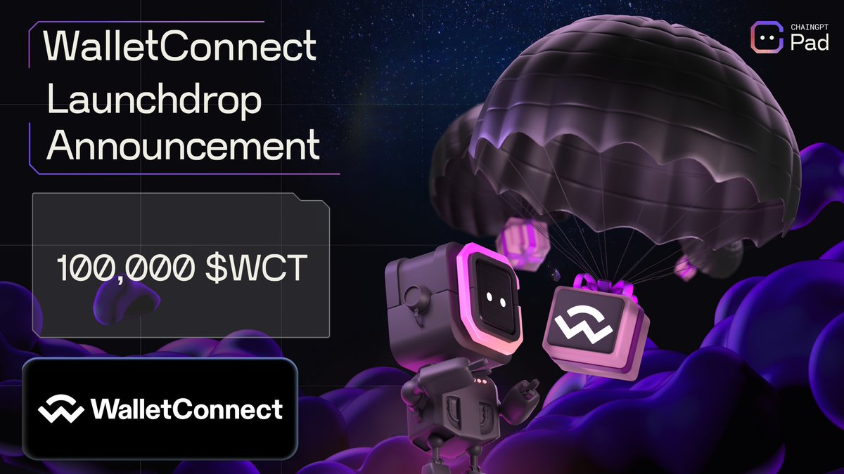 ChainGPT_Pad's tweet photo. 📣 ChainGPT Pad is excited to announce the @WalletConnect Launchdrop

We are rewarding ChainGPT Pad users together with 100,000 $WCT tokens granted by WalletConnect to @Chain_GPT!

🔗 WalletConnect is an open-source protocol designed to bridge the gap between crypto wallets and dApps.

Launchdrop Details:

📅 Date: April 14-15
⭐ Allocation: 100,000 $WCT
🪙 Ticker: $WCT

Eligible tiers: Gold and Diamond

Launchdrop Page: https://t.co/GhGATFSmIw
Learn more: https://t.co/B01FViAUqN