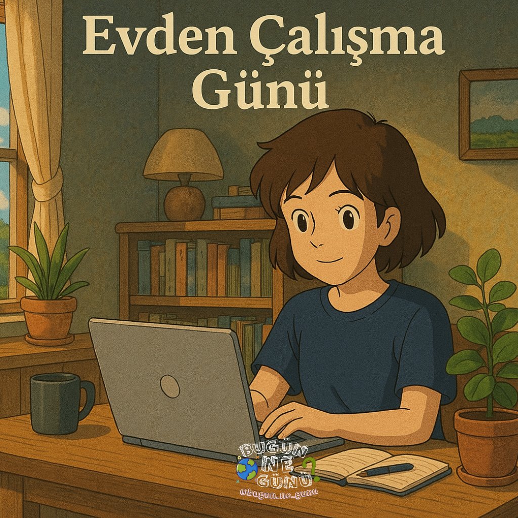 Ev konforunda üretmenin, esnekliğin ve dijital çağın sembolü: Evden Çalışma Günü!
Bugün çalışma alanımız pijamalarımız kadar rahat, kahvemiz kadar sıcak!

#EvdenÇalışmaGünü #RemoteWork #HomeOffice #ÇalışmaHayatı #DijitalDünya #EsnekÇalışma #bugünnegünü #dünyanegünü #negünü