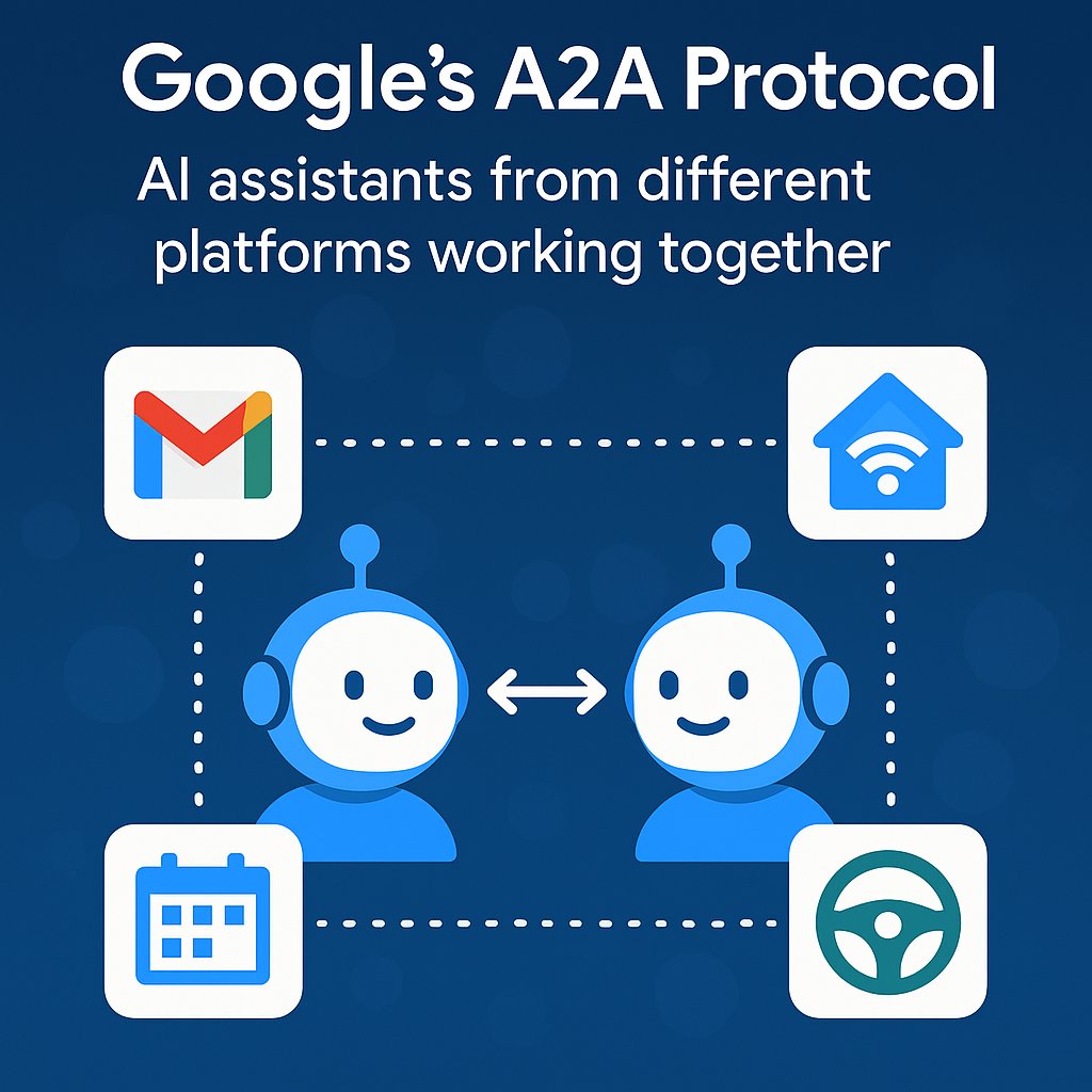 HafizAliAhmed9's tweet photo. Google’s new A2A protocol is here 🤖🔥
Agents can now talk across platforms.
Gmail bot chats with Calendar bot. Smart home bot syncs with your car bot. Seamless.
This is the universal language for AI assistants.
Open. Flexible. Cross-platform.
Game. Changed. 💡
#GoogleA2A #AI https://t.co/nsRKByzsiz