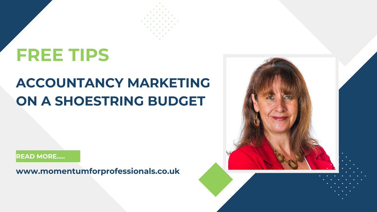 Accountants!

Do you want to better engage with your clients, attract new ones, and grow your fees without spending a fortune?

Read my  blog, 'Accountancy marketing tips on a shoestring budget' here: tinyurl.com/munnz3sa

#marketing #accountants #MTD #marketingbudget