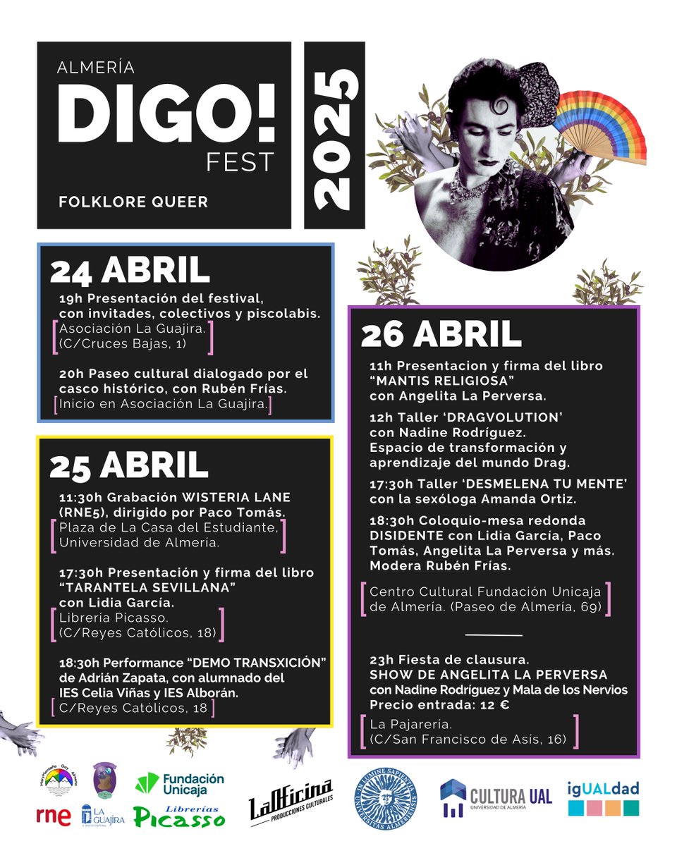 En esta edición el ciclo gira en torno al Folklore queer👏🏽donde arrojaremos luz a esas otras lecturas no normativas de la tradición folclórica que pueden sorprender a unas, regocijar a otras y picar a muchas.

Toda la información aquí: laoficinacultural.org/digofest/2025/

#DIGOFEST2025
