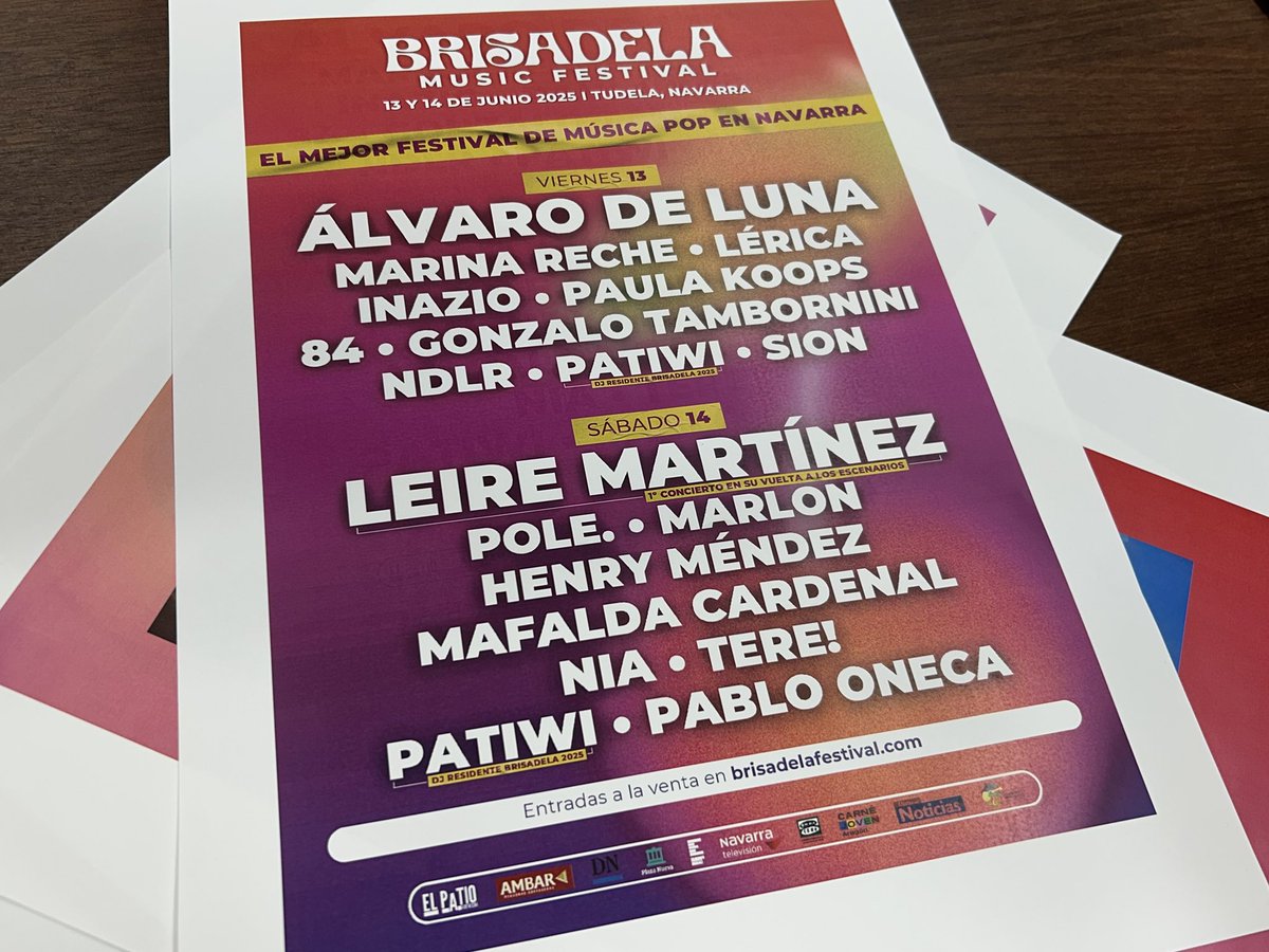 alextoquero's tweet photo. Con el promotor del nuevo #festival de #música creado en #Tudela para este #verano. @BrisadelaFest . El 13 y 14 de junio Tudela va a dar la nota con Alvaro de Luna, Leire Martínez, Marina Reche, Pole, Lérica, Marlon, Mafalda Cardenal, entre otros muchos #artistas. Pinta muy bien. https://t.co/DyrQIhkm26