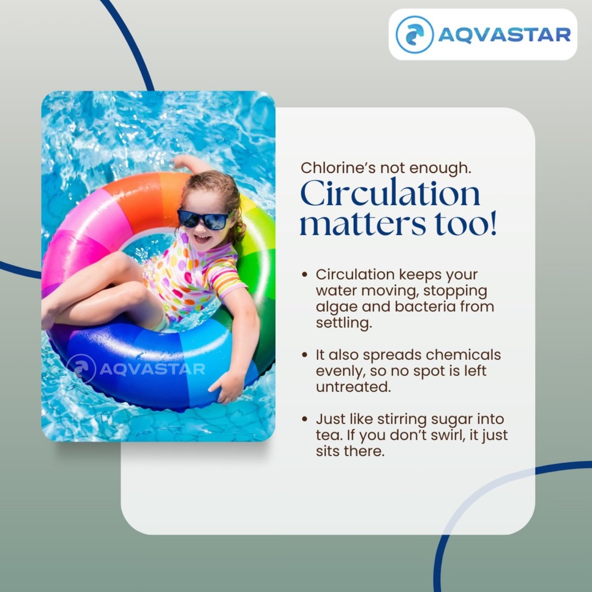 aqvastar's tweet image. Don’t let bacteria settle. Keep your pool water moving and chemicals evenly spread with proper circulation.🏊‍♂️💧
Visit us: aqvastar.in
#aqvastar #PoolSolutions #poolchlorinator #poolequipment #watertreatment #cleanpool #poolwater #disinfection #swimmingpool #waterbody