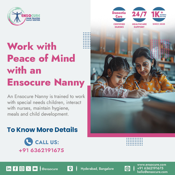 Ensocure's tweet photo. 𝐖𝐨𝐫𝐤 𝐝𝐨𝐞𝐬𝐧'𝐭 𝐡𝐚𝐯𝐞 𝐭𝐨 𝐦𝐞𝐚𝐧 𝐰𝐨𝐫𝐫𝐲. 💼
With an 𝐄𝐧𝐬𝐨𝐜𝐮𝐫𝐞 𝐍𝐚𝐧𝐧𝐲, your child gets expert care tailored to their needs - from hygiene to development, from meals to medical coordination. 👩‍⚕️

Our nannies give you peace of mind while you're away.
✅ 𝐓𝐫𝐚𝐢𝐧𝐞𝐝 𝐟𝐨𝐫 𝐬𝐩𝐞𝐜𝐢𝐚𝐥 𝐧𝐞𝐞𝐝𝐬 𝐜𝐚𝐫𝐞
✅ 𝐅𝐨𝐜𝐮𝐬𝐞𝐝 𝐨𝐧 𝐡𝐲𝐠𝐢𝐞𝐧𝐞 & 𝐧𝐮𝐭𝐫𝐢𝐭𝐢𝐨𝐧
✅ 𝐒𝐮𝐩𝐩𝐨𝐫𝐭𝐬 𝐜𝐡𝐢𝐥𝐝 𝐠𝐫𝐨𝐰𝐭𝐡 & 𝐝𝐞𝐯𝐞𝐥𝐨𝐩𝐦𝐞𝐧𝐭

🔗 Visit 👉 https://t.co/aoLmj7waN1 to book a nanny today!

#Ensocure #SpecialNeedsCare #ChildDevelopment #NannyServices #EnsocureNanny #PeaceOfMind #ParentingSupport #TrainedCaregivers #HygieneMatters #ChildNutrition #InclusiveCare #SpecialNeedsSupport #WorkingParents #ChildCareExperts #Ensocure #BookNow #TrustedNanny
