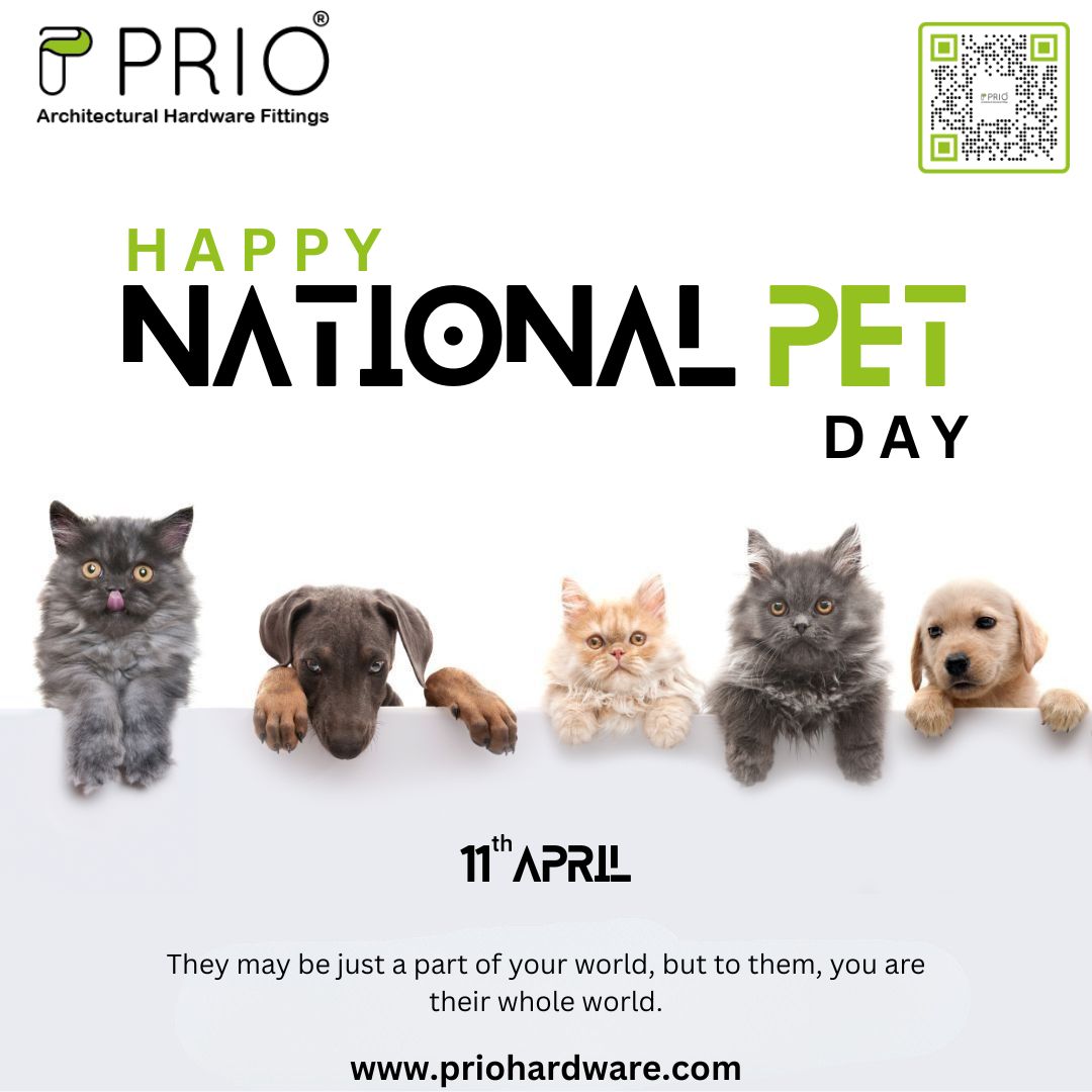prio_india's tweet photo. On this National Pet Day, letโs appreciate those who make our lives a bit more pawsome ๐พ๐ถ๐ฑ
#PetAppreciation #PetGoals #PrioPets #AnimalCompanions #PetInspo #InteriorDesign #PetDesigns #HomeSweetHome #HappyTails #NationalPetDay2025 #PrioHardware https://t.co/5zZUYxfwtS