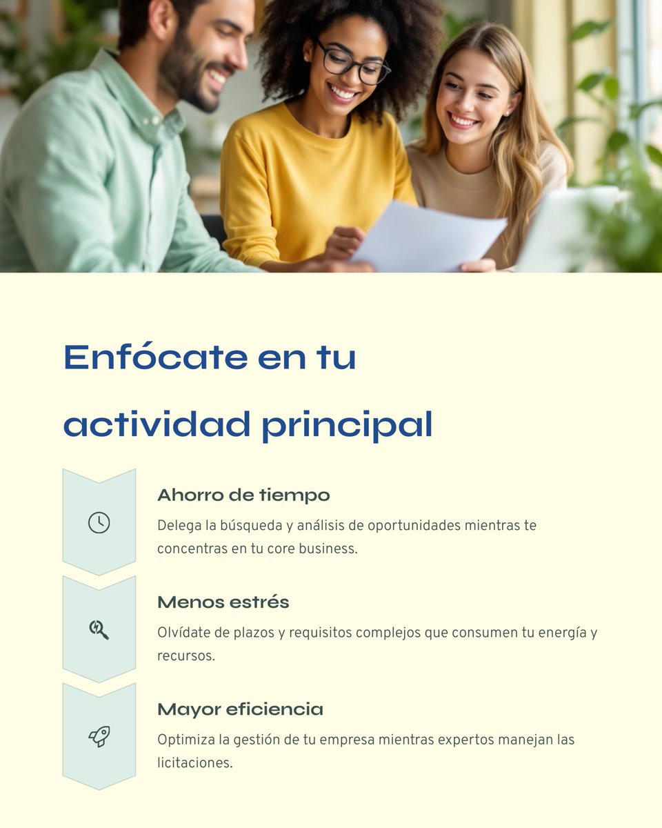 Aigo2019's tweet photo. 🎯 ¿Por qué externalizar la gestión de licitaciones públicas? Porque tu empresa puede centrarse en su actividad principal mientras nosotros nos encargamos de:
🔹Buscar oportunidades
🔹Preparar la documentación
🔹Presentar la oferta
🔹Hacer seguimiento del proceso

¡Contáctanos!📩 https://t.co/CQojZHPJc9