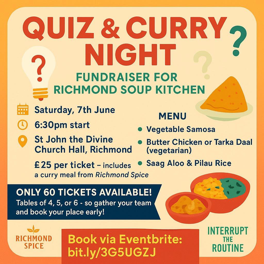 #RichmondUponThames #RichmondSoupKitchen #RichmondSpice #Quiz #Curry