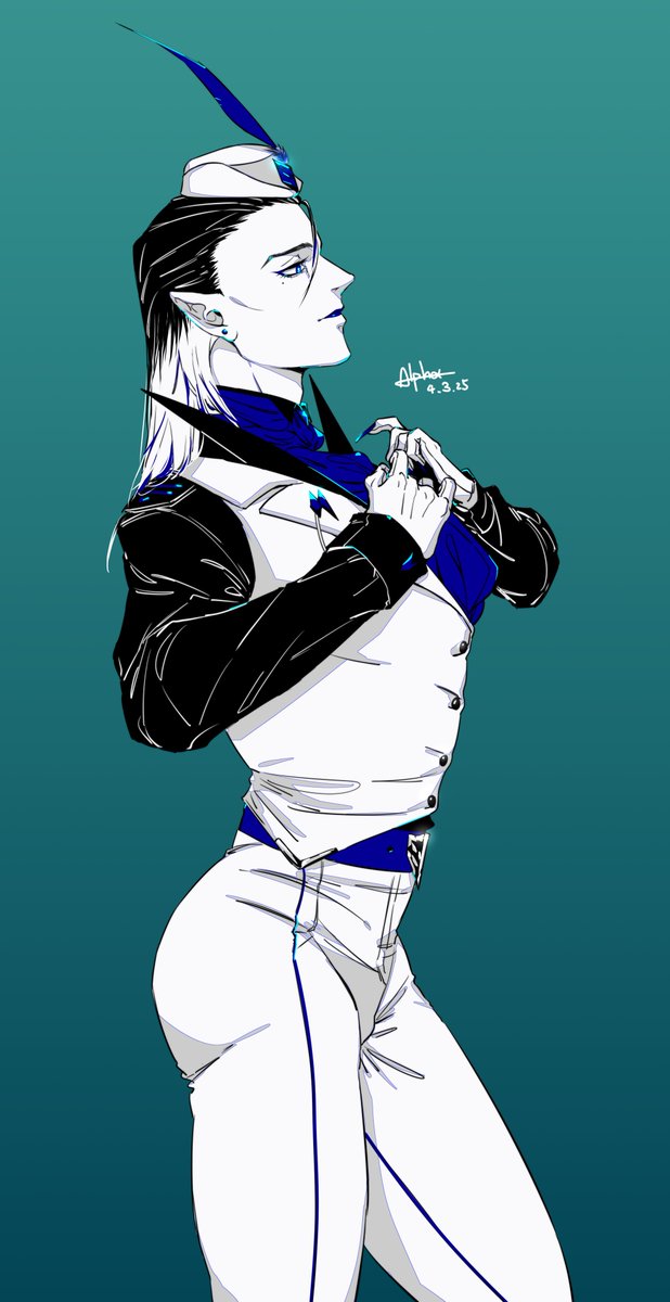 #tfp #Transformers 
Human Thundercracker
比红蜘蛛和闹翻天穿的都正统，参军前作为贵族时也是非常注意形象。 私设里红蜘蛛是青丘的王子，而闹翻天和惊天雷是旁系贵族遗孤，很小的时候就被主系王室收养，作为王子的左右手培养，三人有血缘关系却不是亲兄弟，但是关系依然非常好。好过头了，好到了床上