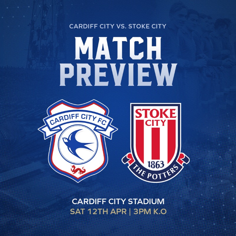 CardiffCityFC's tweet photo. The Potters come into Saturday's match on the back of a 1-1 midweek draw with Luton Town. 🗞️

Read more in our Match Preview ⬇️

#CityAsOne
