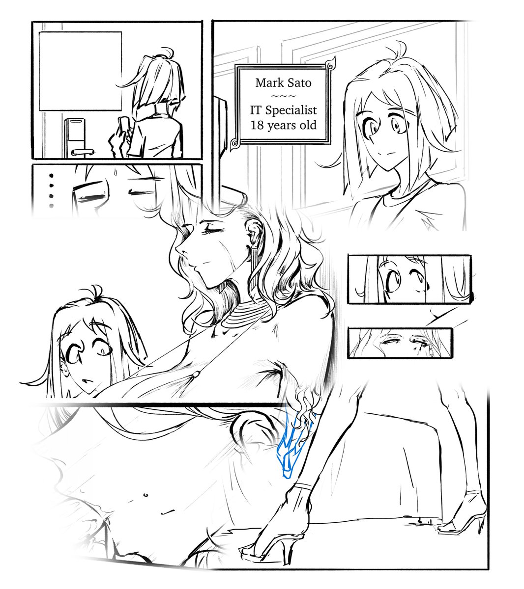 I'm a bit late to announce it, but Nevada won the poll, and progress on the micro story with her and Mark having an encounter has begun!
You can check out the full WIP pages on my P@treon!