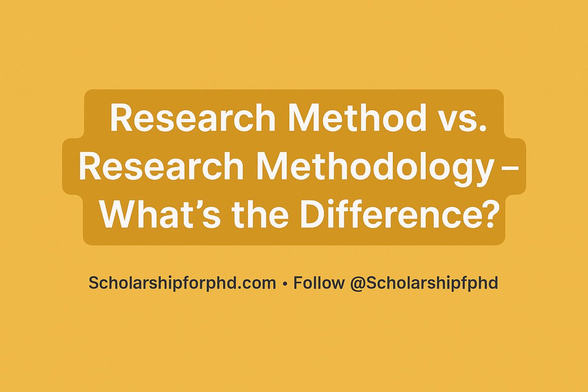 ScholarshipfPhd's tweet photo. Research Method vs. Research Methodology – What’s the Difference?

Confused about research method and research methodology? Let’s break it down with examples!

- Thread- https://t.co/NWKi4Gz4A1