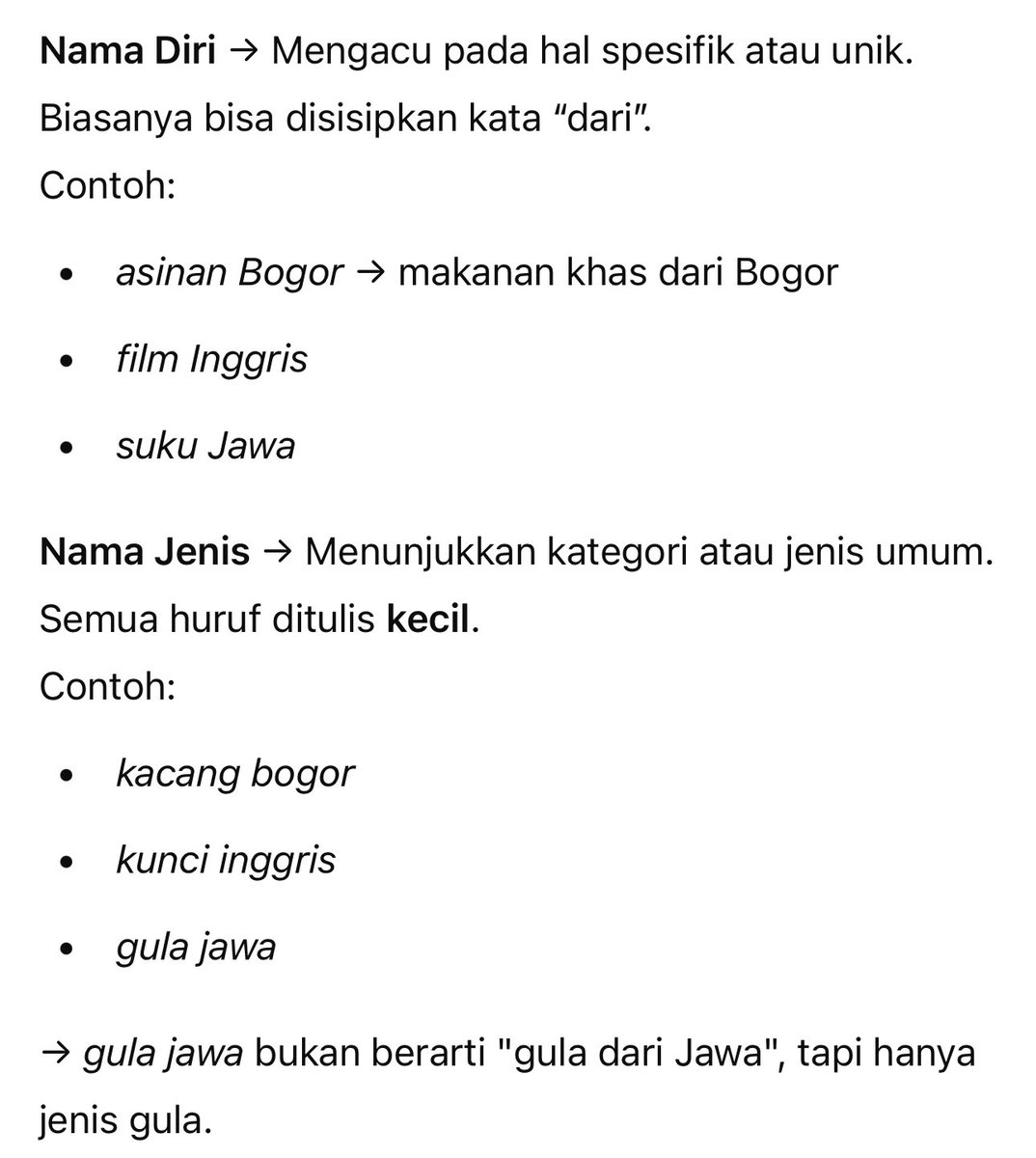 richie_ald's tweet photo. ➡️ Penulisan Huruf Kapital ✍️

—, Nama diri harus kapital, tapi nama jenis enggak! Biar gak keliru, coba pahami bedanya https://t.co/fKEe71DlxW
