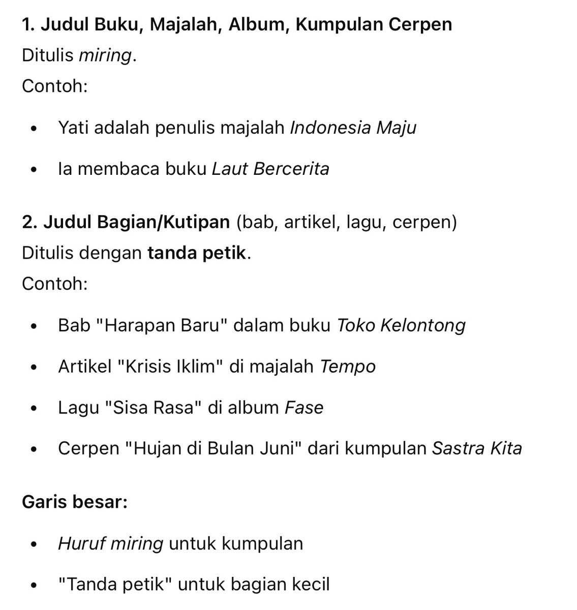 richie_ald's tweet photo. ➡️ Penulisan Huruf Miring ✍️
 “Artikel ini diterbitkan oleh Oxford University” → ini perlu dimiringkan gak sih? https://t.co/eQQFnqWe5e
