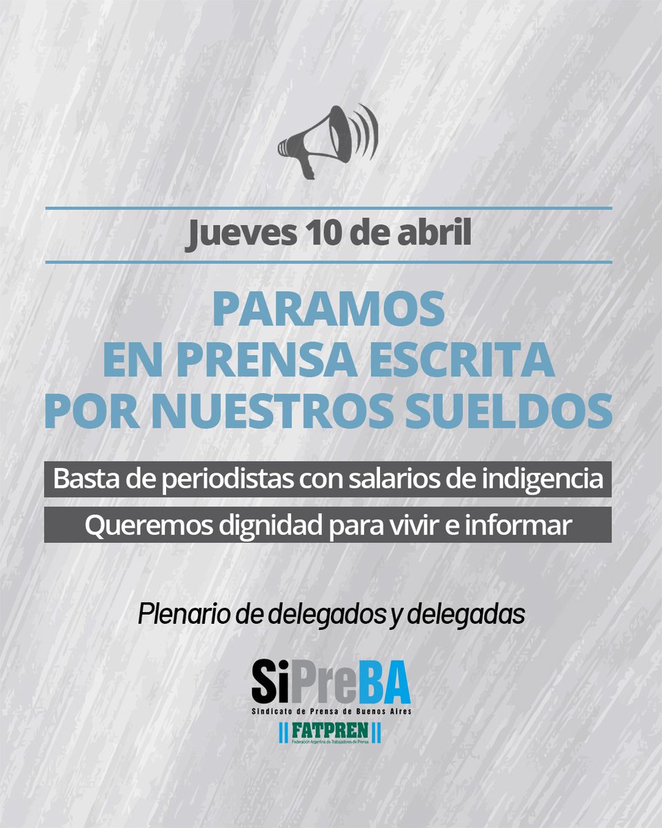 SiPreBA - Sindicato de Prensa de Buenos Aires tweet media