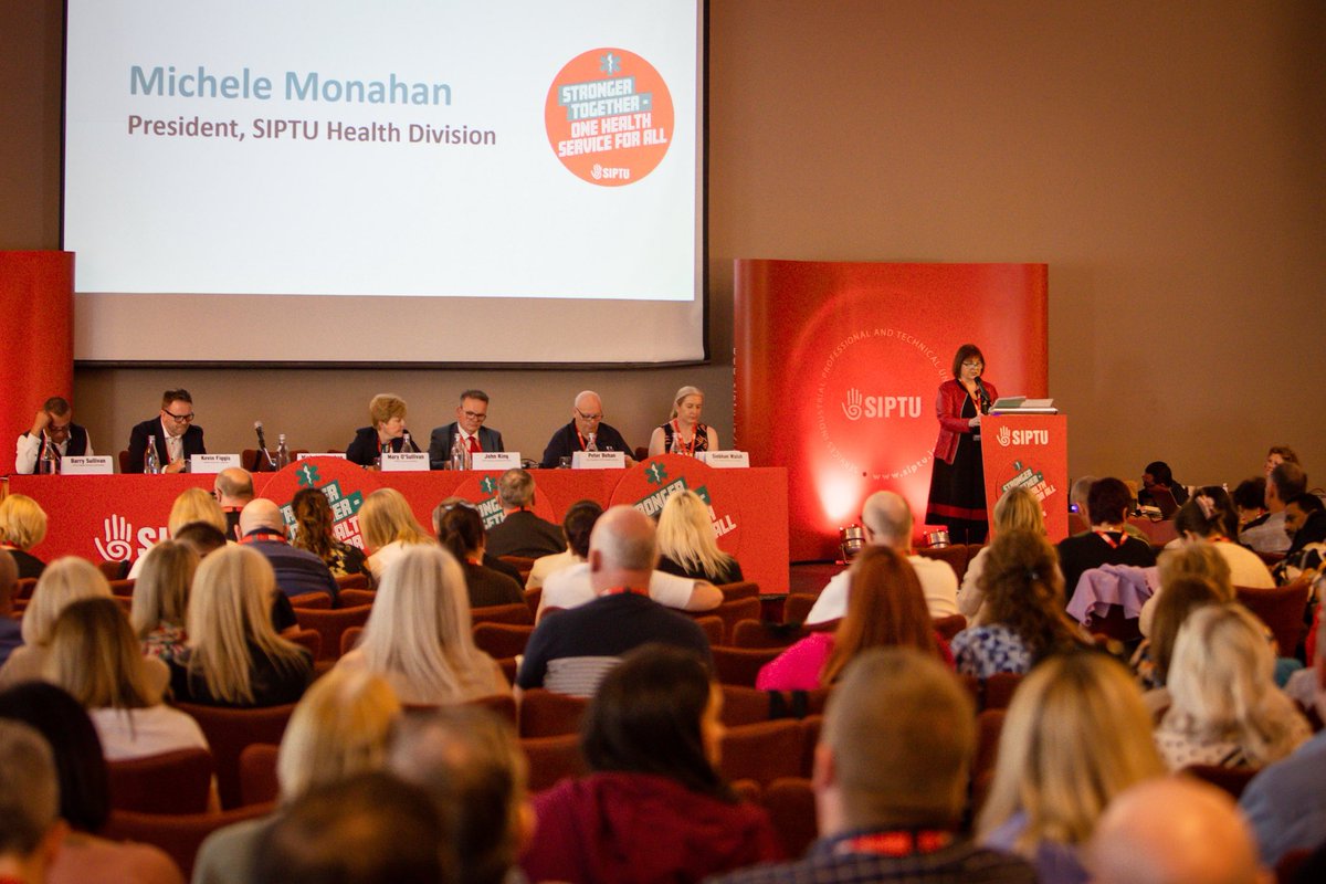 Now: Kicking off our Conference in the sunny south east with Mayor of Wexford and SIPTU legend Catherine Biddy Walsh. 

Packed agenda on how we can build one health service for all. #Unionise