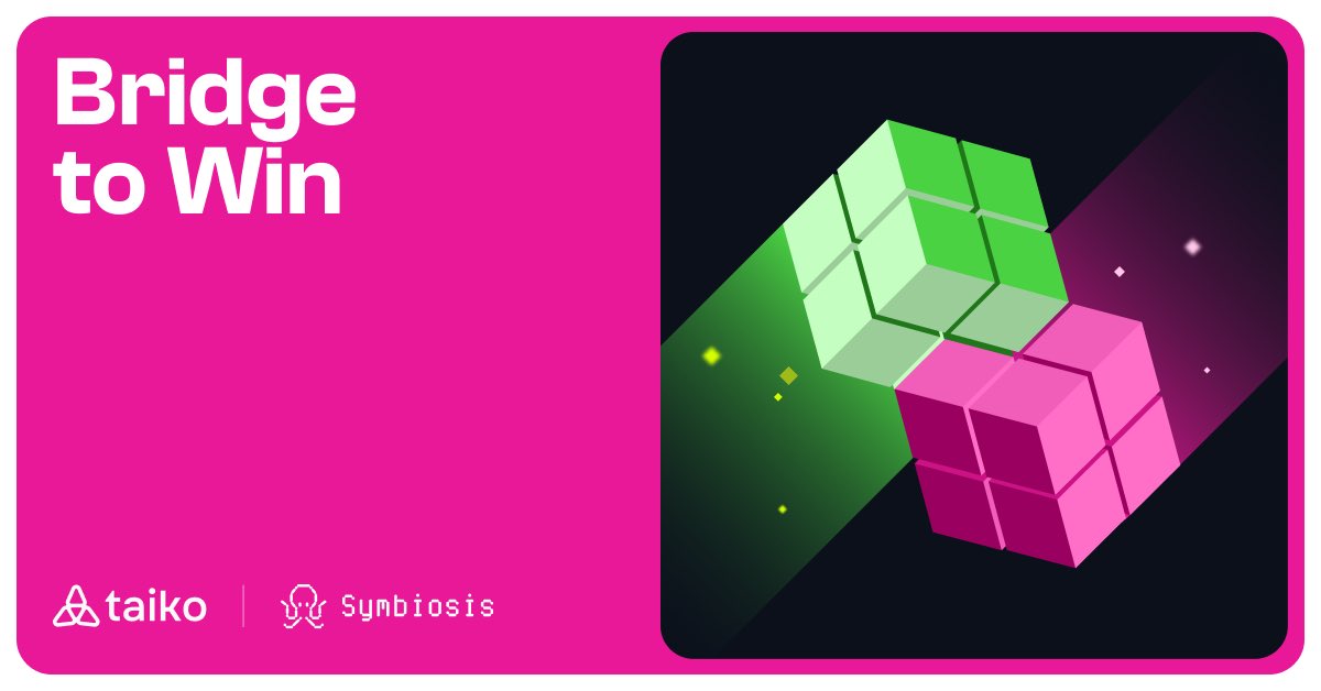 BuiltOnTaiko's tweet photo. The Symbiosis x Taiko Bridge to Win Campaign is LIVE! 🚀

- 3,000 TAIKO tokens in rewards
- Limited edition TAIKOON NFT for 1 lucky winner
- Top 100 users with the most transactions split the prize pool!

✅ Make a cross-chain swap to Taiko
✅ Execute an on-chain swap on Taiko
✅ Like, RT & follow @symbiosis_fi + @taikoxyz 

Don’t miss this cross-chain adventure 👇

https://t.co/4ztw1fKrt9