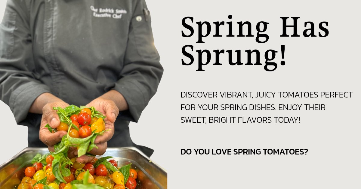 ChefSweetPete's tweet photo. 🌷🍅 Spring is here, and so are the vibrant, juicy tomatoes! Time to enjoy their sweet taste and bright colors in every dish. Who else loves spring tomatoes as much as I do? 🌞🥗 #SpringVibes #TomatoLove #FreshFlavors https://t.co/PBkVtj7Ruf