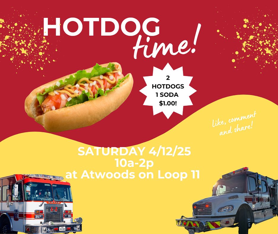Come see us at Atwood’s this Saturday from 10a-2p! 2 hotdogs and a soda for just $1.00, TOTAL!