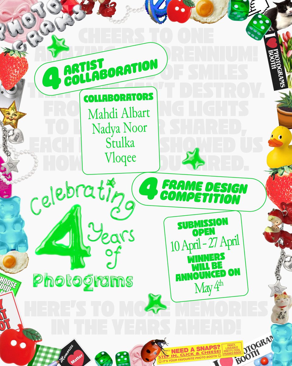 PhotogramsID's tweet photo. WE’RE CELEBRATING OUR 4th YEAR AROUND THE SUN! 💖🥺

To celebrate, we got 4 artist frame collaborations and a design competition for y’all to join!

Submission deadline is from 10 - 27 April and winners will be announced on the 4th of May. (1/2) https://t.co/rtNIiLrfjc