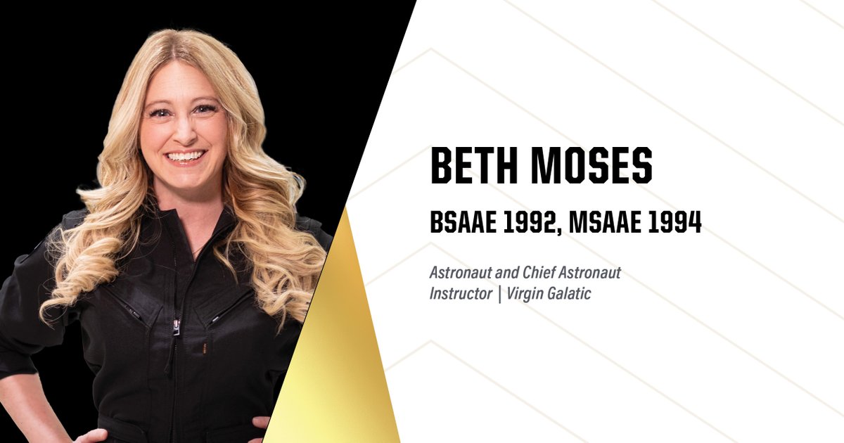 Purdue Engineering (@purdueengineers) on Twitter photo Introducing our 2025 Distinguished Engineering Alumni/Alumnae!
Beth Moses (<a href="/VGChiefTrainer/">Beth Moses</a>) (BSAAE '92, MSAAE '94) is an astronaut and chief astronaut instructor at <a href="/virgingalactic/">Virgin Galactic</a>. She made history in 2019 when she flew to space in Virgin Galactic’s VSS Unity, becoming the Introducing our 2025 Distinguished Engineering Alumni/Alumnae!
Beth Moses (<a href="/VGChiefTrainer/">Beth Moses</a>) (BSAAE '92, MSAAE '94) is an astronaut and chief astronaut instructor at <a href="/virgingalactic/">Virgin Galactic</a>. She made history in 2019 when she flew to space in Virgin Galactic’s VSS Unity, becoming the