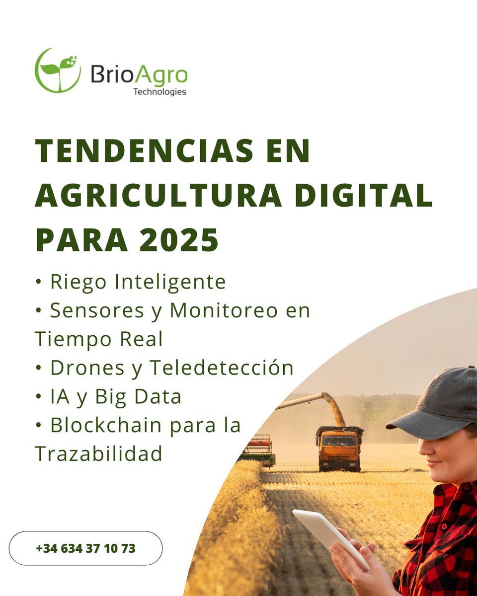BrioAgro España (@brioagr) on Twitter photo La agricultura digital está revolucionando el sector, y en 2025, ¡las innovaciones prometen transformar aún más el futuro del campo!
🌐 brioagro.com/es
📨 info@briagro.com
📲+34 634 37 10 73
#brioagro #sostenibilidad #agricultura #cultivosostenible #innovacionagricola La agricultura digital está revolucionando el sector, y en 2025, ¡las innovaciones prometen transformar aún más el futuro del campo!
🌐 brioagro.com/es
📨 info@briagro.com
📲+34 634 37 10 73
#brioagro #sostenibilidad #agricultura #cultivosostenible #innovacionagricola