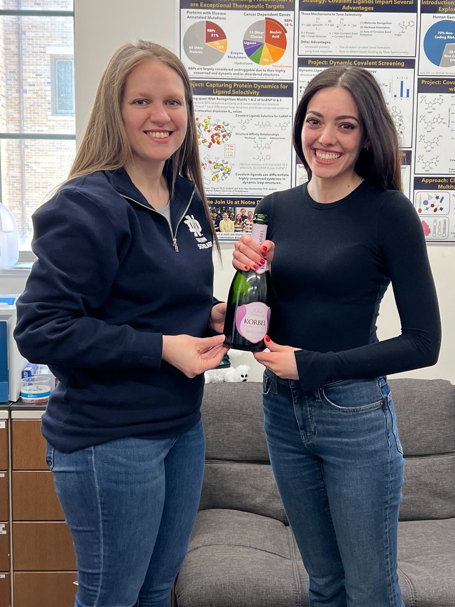 Huge Congratulations to #MorganLabatND graduate student, Marla Gravino, for recieving the NSF GRFP!! 🎉 For her fellowship, she will work toward understanding the reactivity of nucleobases, nucleotides, and RNAs with covalent chemistry. We are incredibly proud! 
<a href="/NDscience/">Notre Dame Science</a>