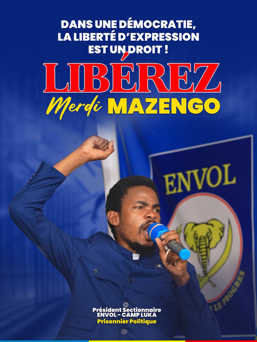 WayaIsaac1's tweet photo. #RDC: Nous continuons à exiger la libération de #Merdi MAZENGO (Président Sectionnaire ENVOL-CAMP LUKA/Kinshasa). https://t.co/KsLVPlAWxz