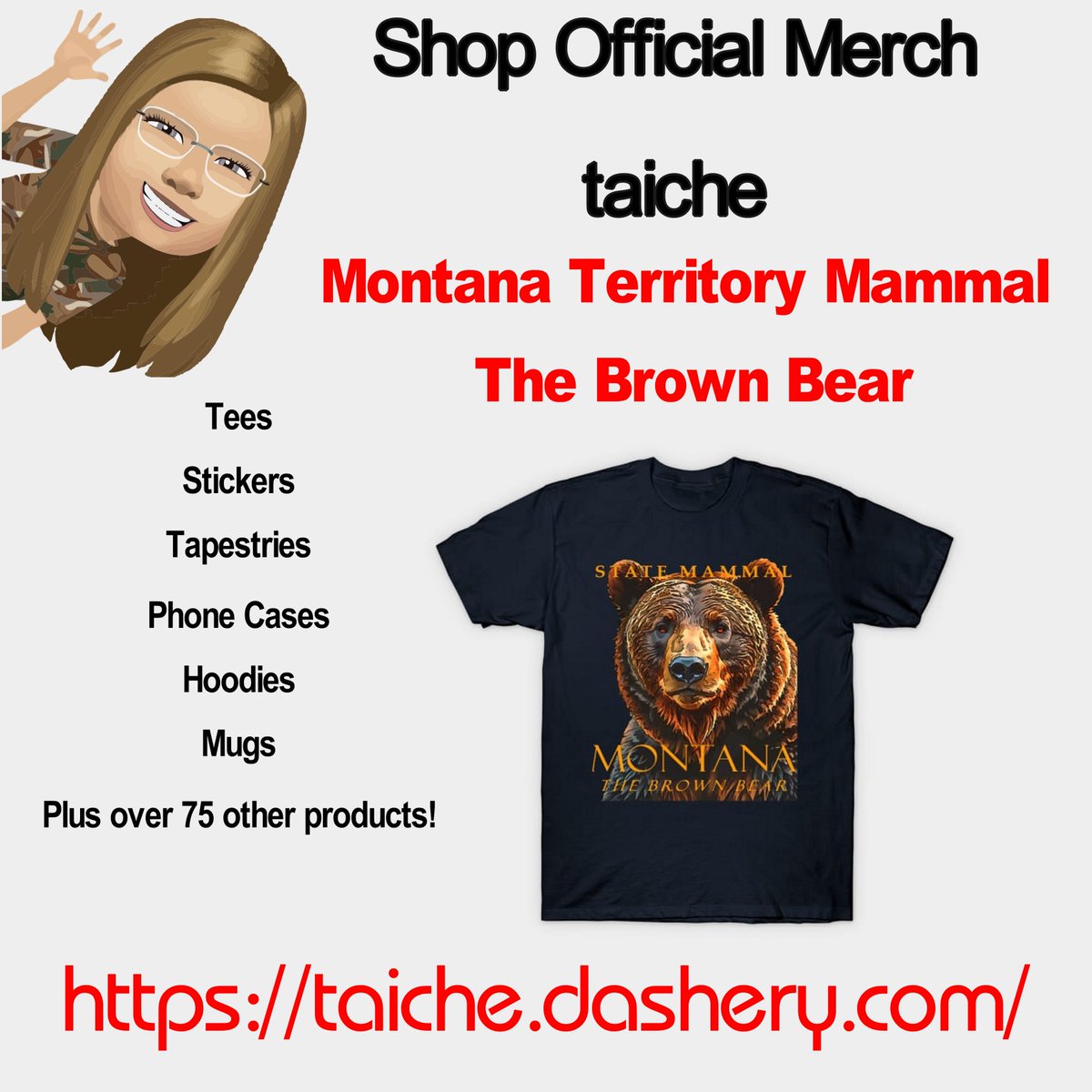 TaicheTees's tweet photo. Montana Territory Mammal The Brown Bear #TShirt #taiche #grizzlybear #bear #grizzly #wildlife #bears #brownbear #grizzlybears #wildlifeart #bearsofx #animals #brownbears #cute #grizzlies #giftsforkids #montanaday #giftformom #giftsfordad #montanasouvenier https://t.co/Vae4vZByRh https://t.co/nlvTuA42uW