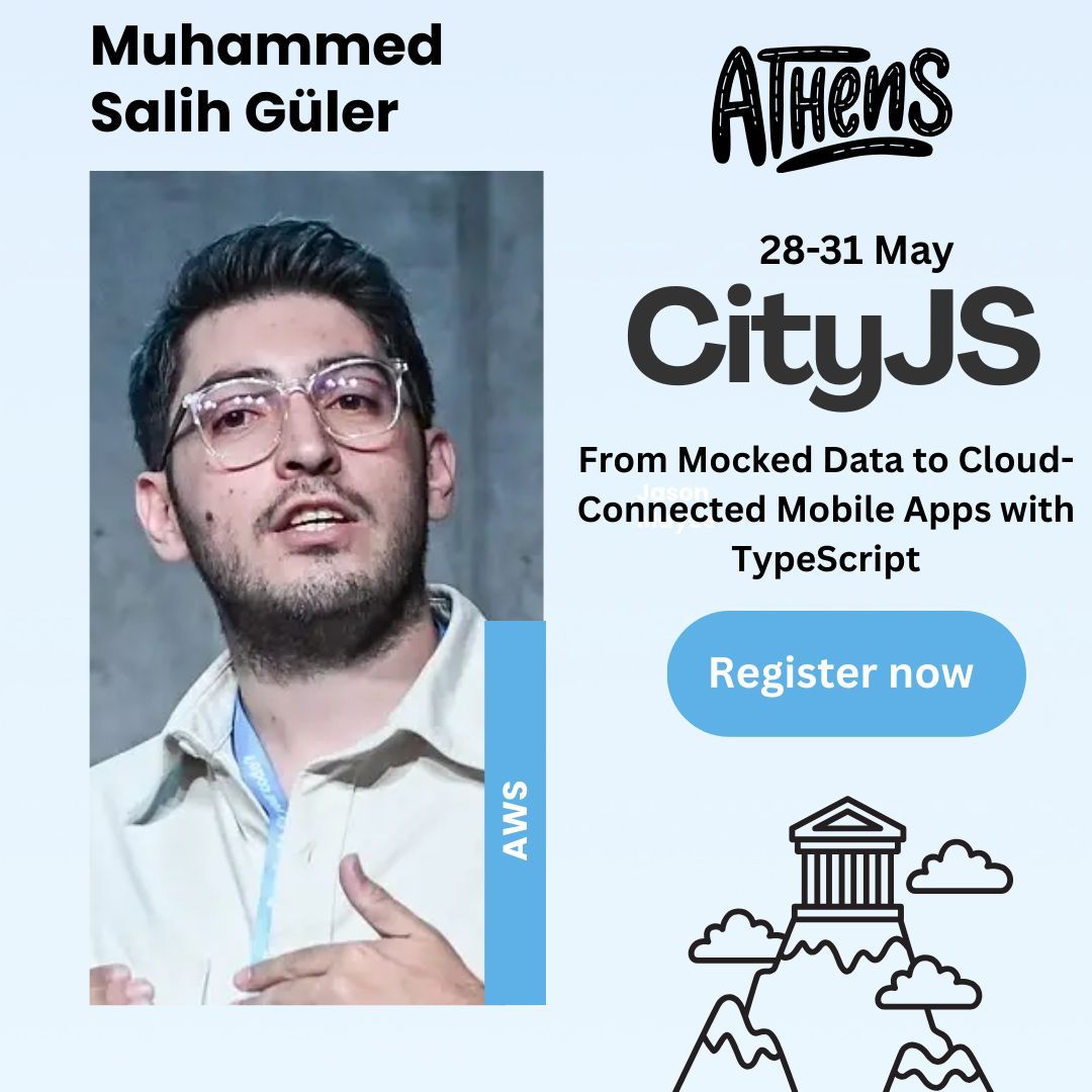 cityjsconf's tweet image. We are thrilled to have @salihgueler that will show us how we you could use Mocked Data to Cloud-Connected Mobile Apps with #TypeScript
Register now
athens.cityjsconf.org